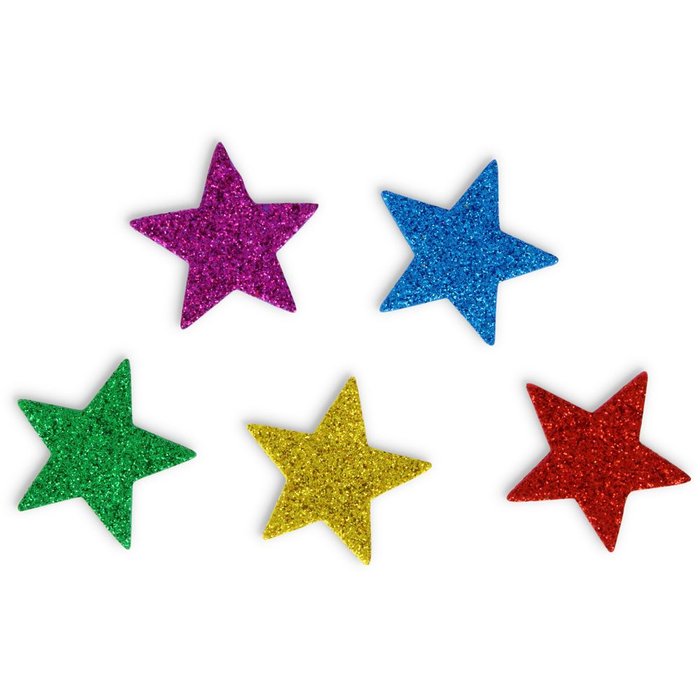 BLISTER 120 ESTRELLAS GOMA EVA ADHESIVA PURPURINA