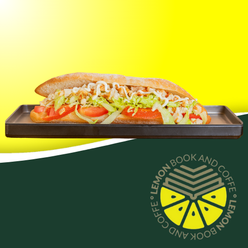 Clásico Heleno con pan, pollo troceado, tomate, lechuga y mostaza miel