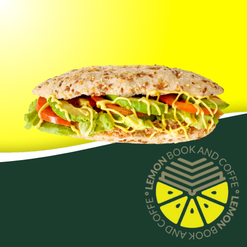 Bocadillo Verso de Byron con atún, lechuga, tomate, aguacate y mostaza miel