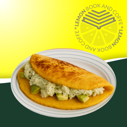 Cachapa Sifrina con Reina Pepiada y queso gouda rallado