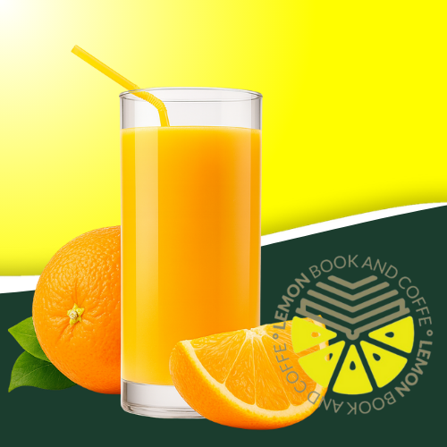 Vaso de zumo de naranja natural fresco