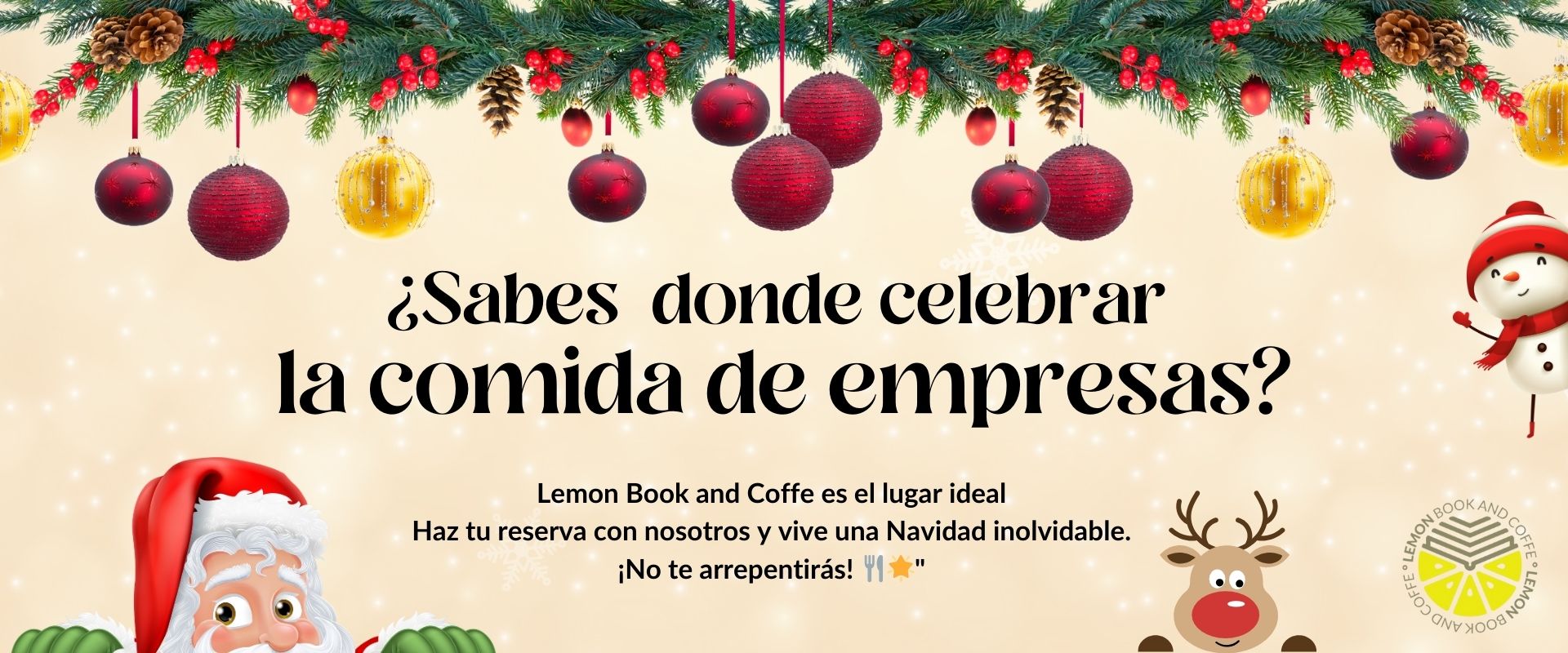Celebra tus Cenas de Navidad y Comidas de Empresa en Murcia – Menús Especiales en Lemon Book and Coffe