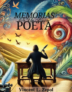Portada de Memorias de un alegre poeta, libro de Vincent L. Zepol, poesía introspectiva y reflexiva.