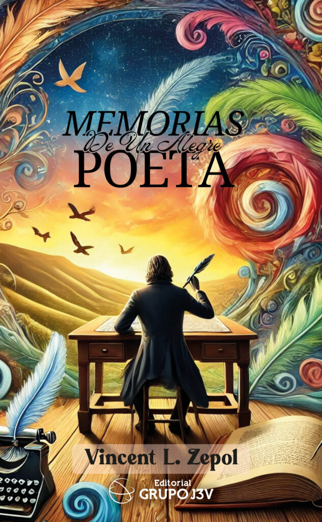 Portada de Memorias de un alegre poeta, libro de Vincent L. Zepol, poesía introspectiva y reflexiva.