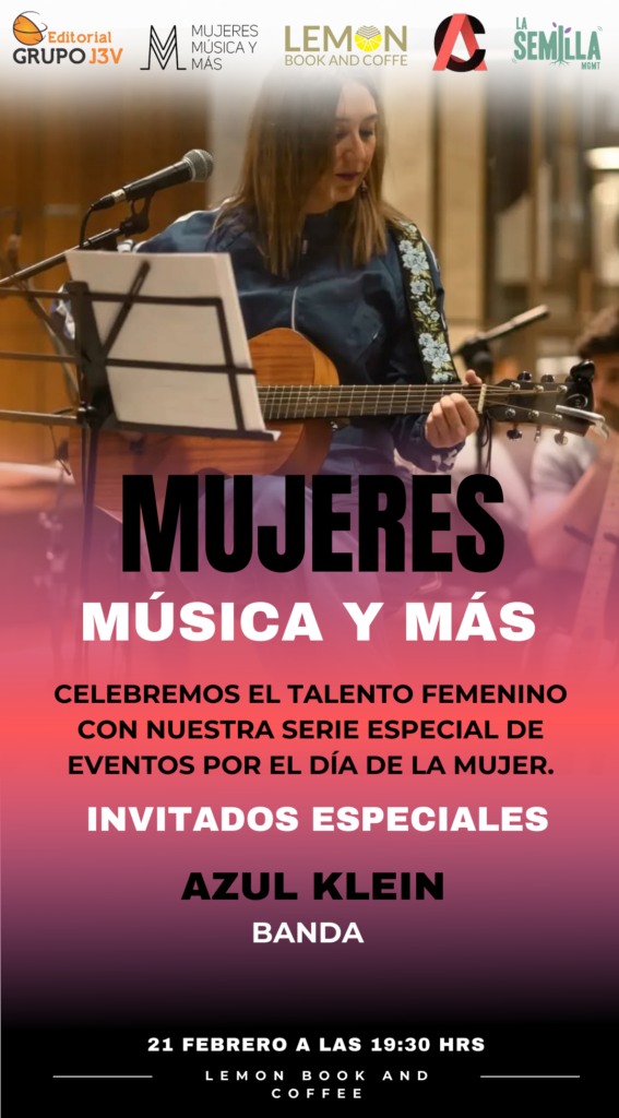 Evento Mujeres, Música y Más con Azul Klein en Lemon Book and Coffee