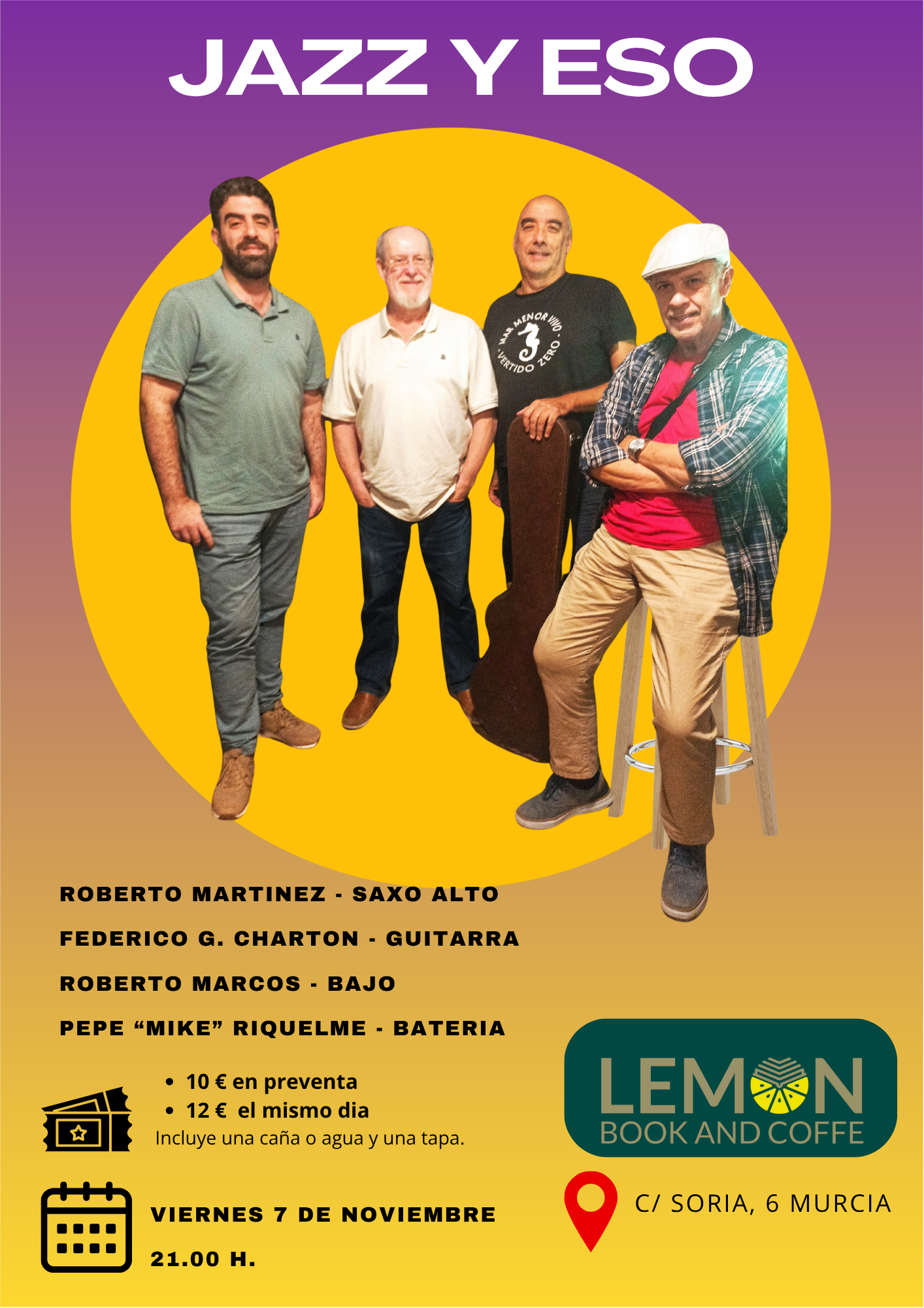 Concierto Jazz y Eso en Lemon Book and Coffe Murcia