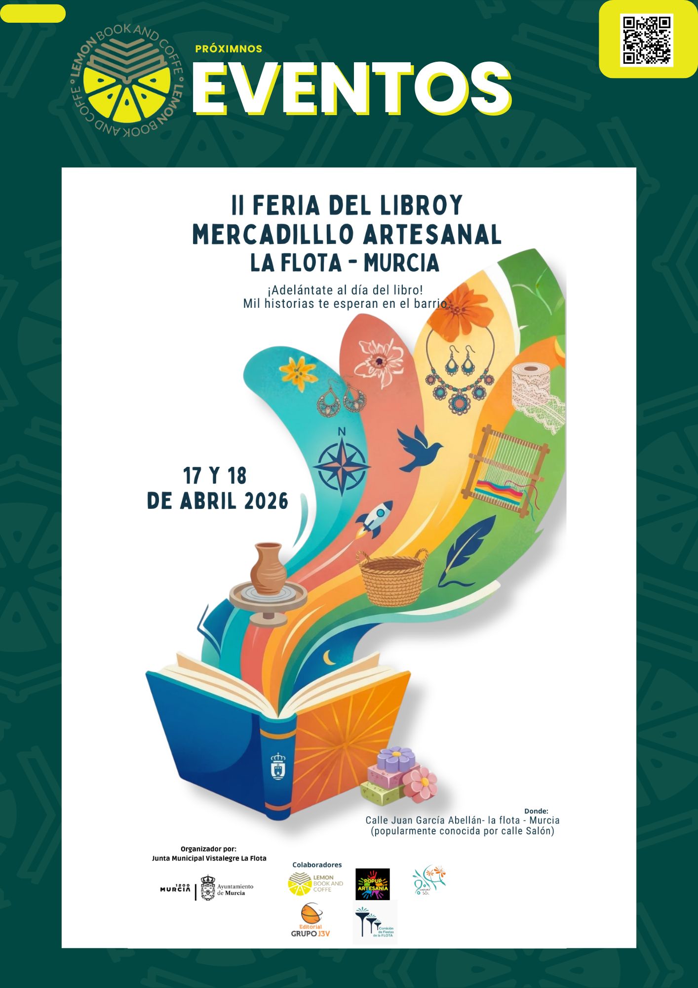 II Feria del Libro y Mercadillo Artesanal en La Flota, Murcia – Lemon Book and Coffee