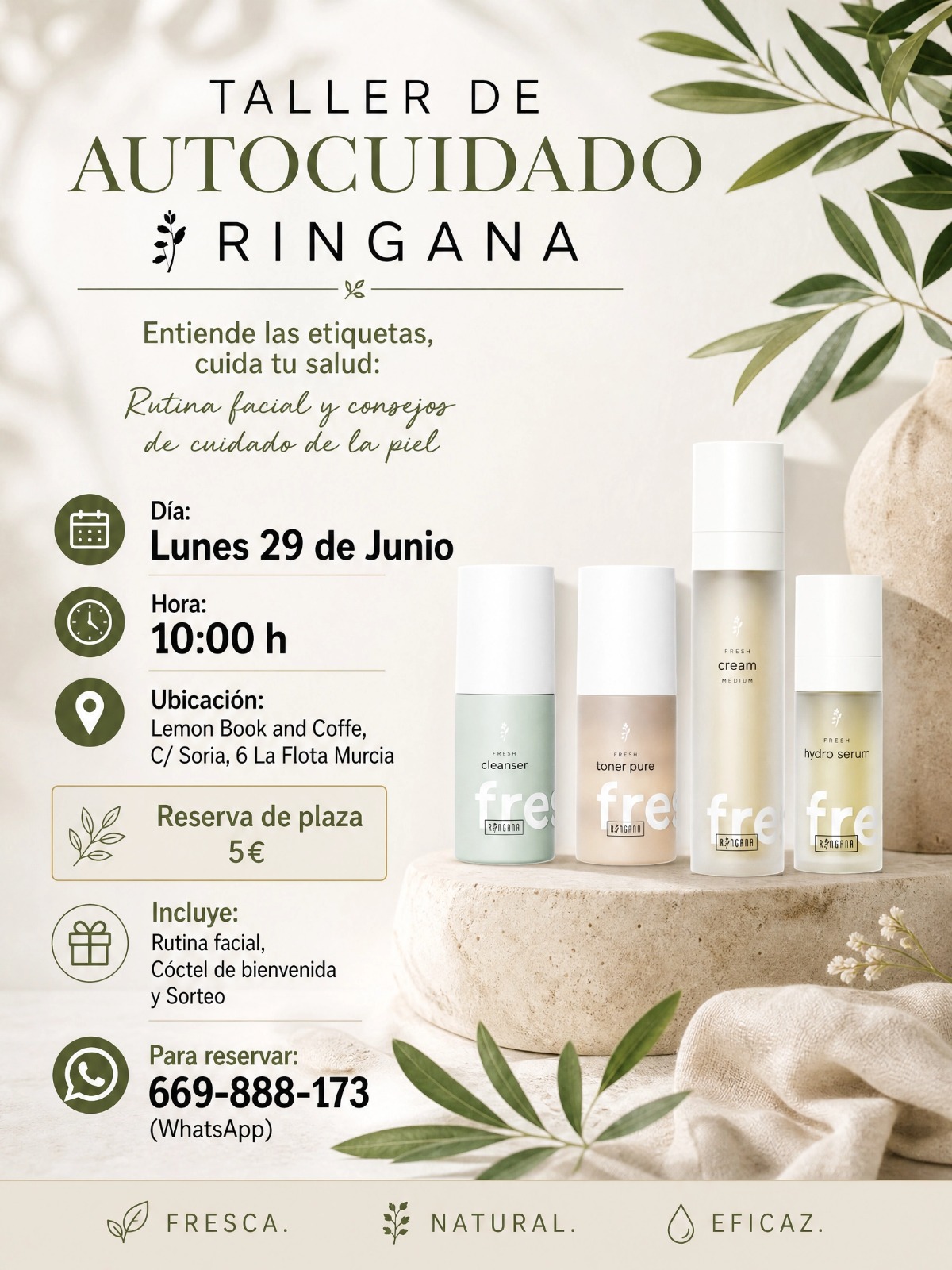 Taller de Autocuidado Ringana – Rutina Facial y Cuidado de la Piel en Murcia