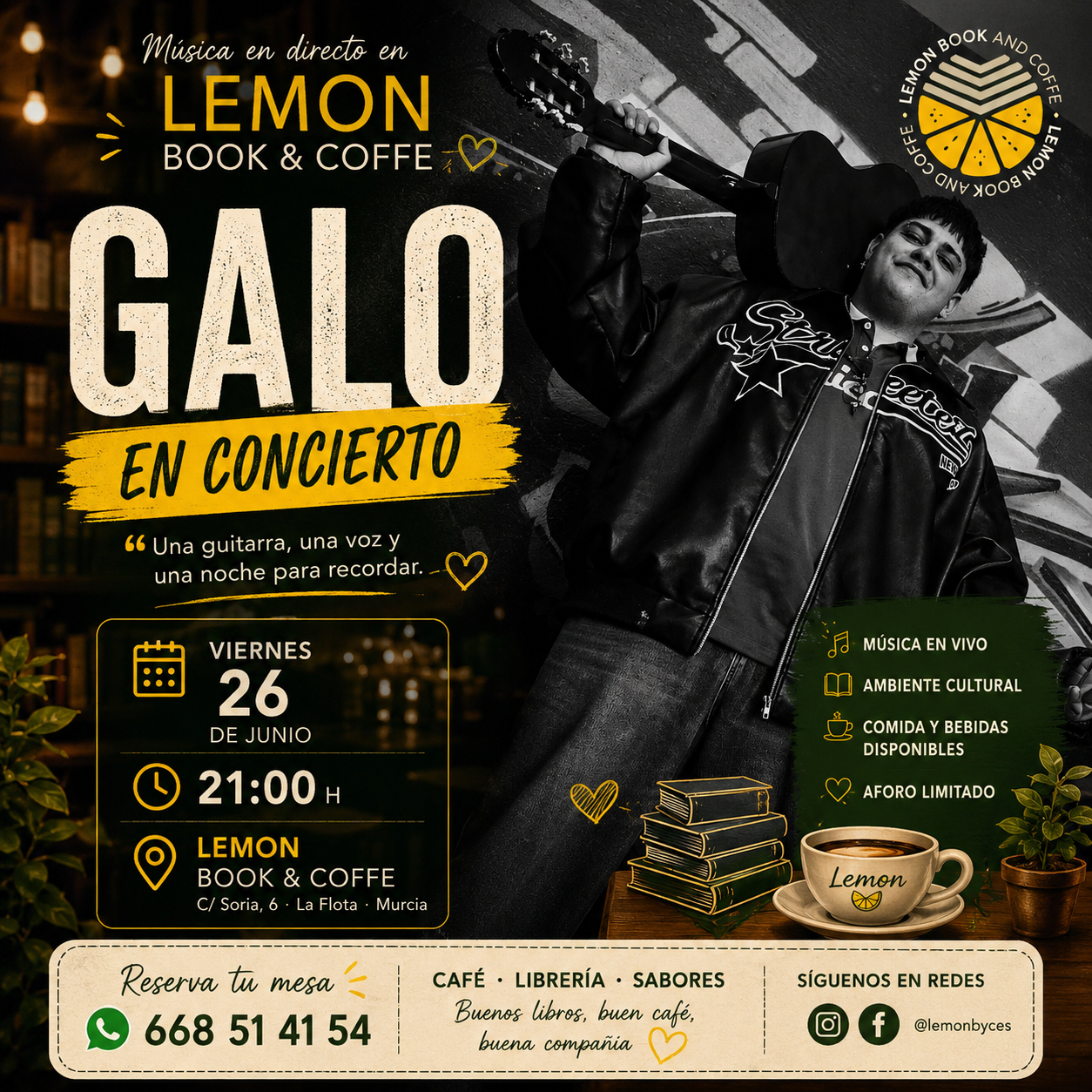 🎸 GALO EN CONCIERTO  Una noche de música en directo en Lemon