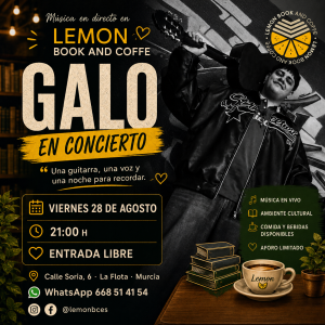 Galo en concierto en Murcia: música en directo en Lemon Book and Coffe